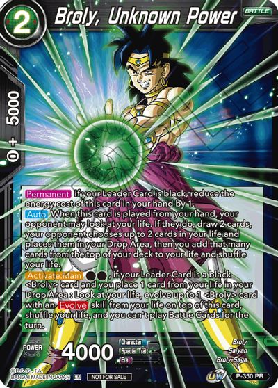 Broly, Unknown Power (P-350) [Tournament Promotion Cards] | Devastation Store