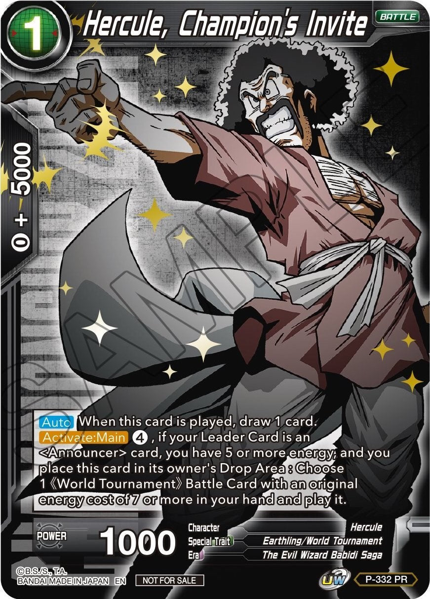 Hercule, Champion's Invite (Gold Stamped) (P-332) [Tournament Promotion Cards] | Devastation Store