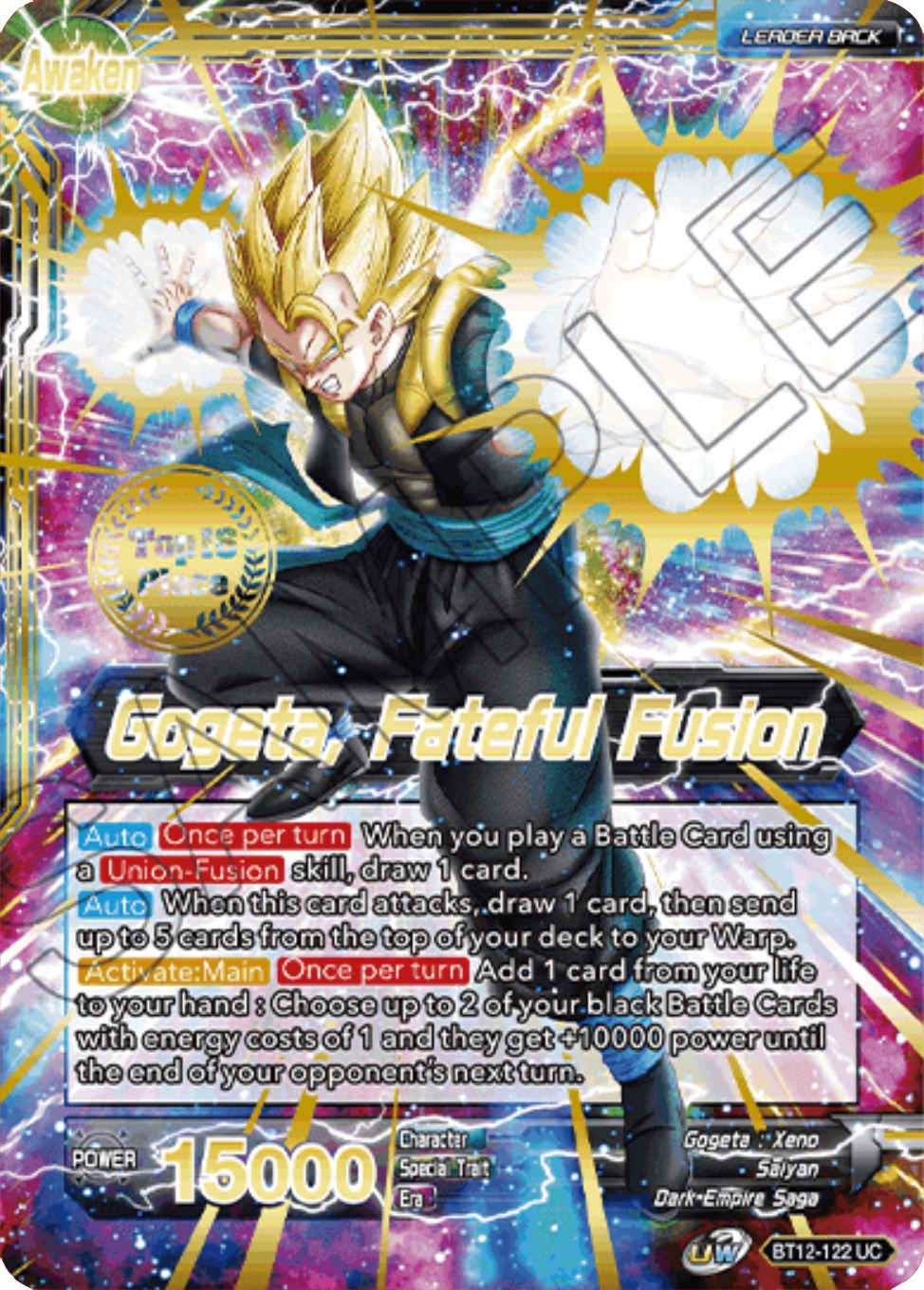 Son Goku & Vegeta // Gogeta, Fateful Fusion (2021 Championship Top 16) (BT12-122) [Tournament Promotion Cards] | Devastation Store