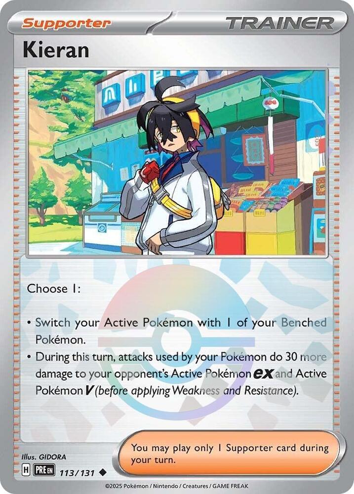 Kieran (113/131) (Poke Ball Pattern) [Scarlet & Violet: Prismatic Evolutions] | Devastation Store