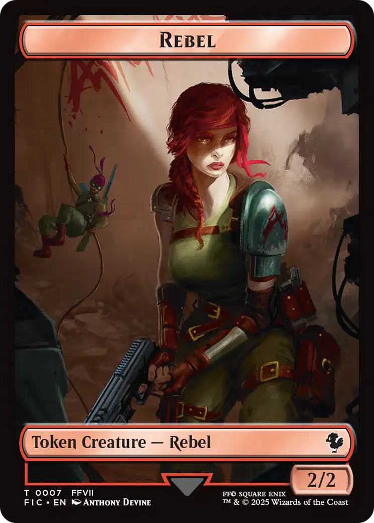 Soldier // Rebel Double-Sided Token (Surge Foil) [FINAL FANTASY Commander Tokens] | Devastation Store