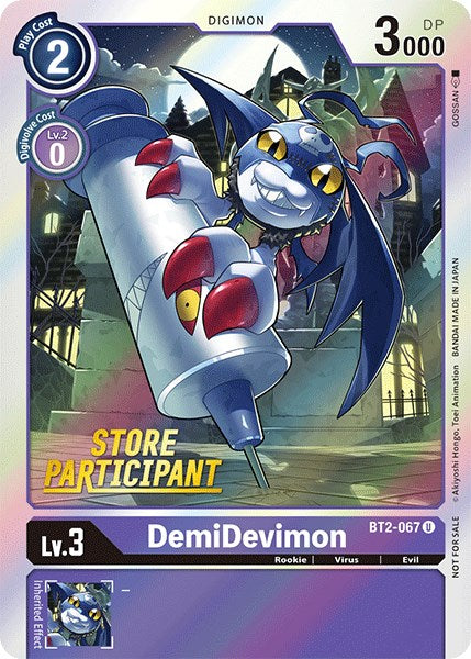 DemiDevimon [BT2-067] (Store Participant) [Release Special Booster Promos] | Devastation Store