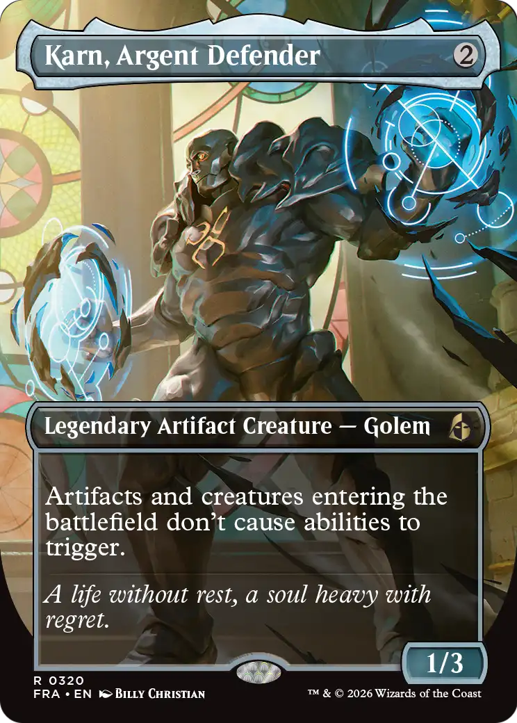 Karn, Argent Defender (Borderless) [Reality Fracture] | Devastation Store