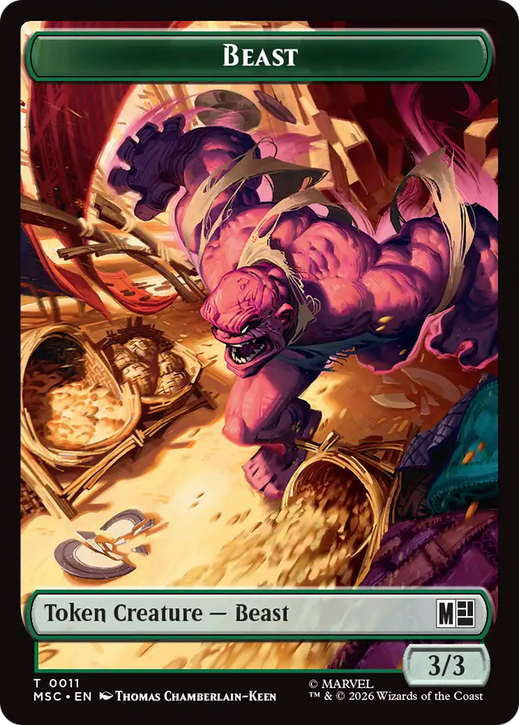 Rhino (013) // Beast (011) Double-Sided Token [Marvel Super Heroes Commander Tokens] | Devastation Store
