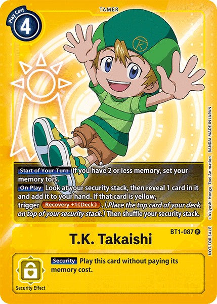 T.K. Takaishi [BT1-087] (Official Tournament Pack Vol.3) [Release Special Booster Promos] | Devastation Store