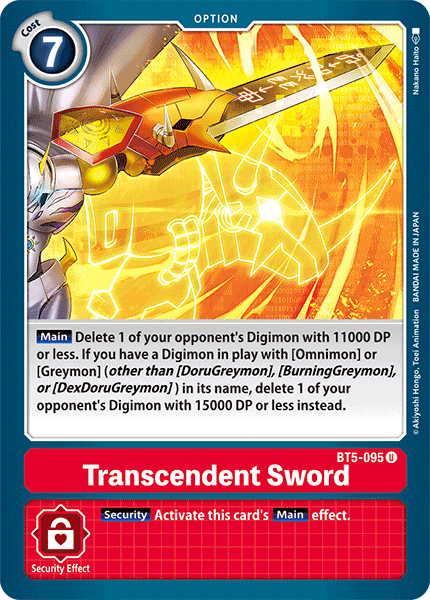 Transcendent Sword [BT5-095] [Battle of Omni] | Devastation Store