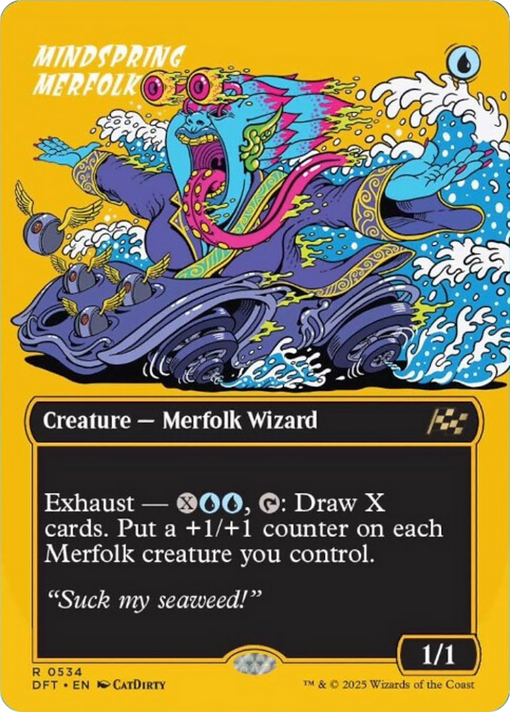 Mindspring Merfolk (Borderless) (First-Place Foil) [Aetherdrift] | Devastation Store