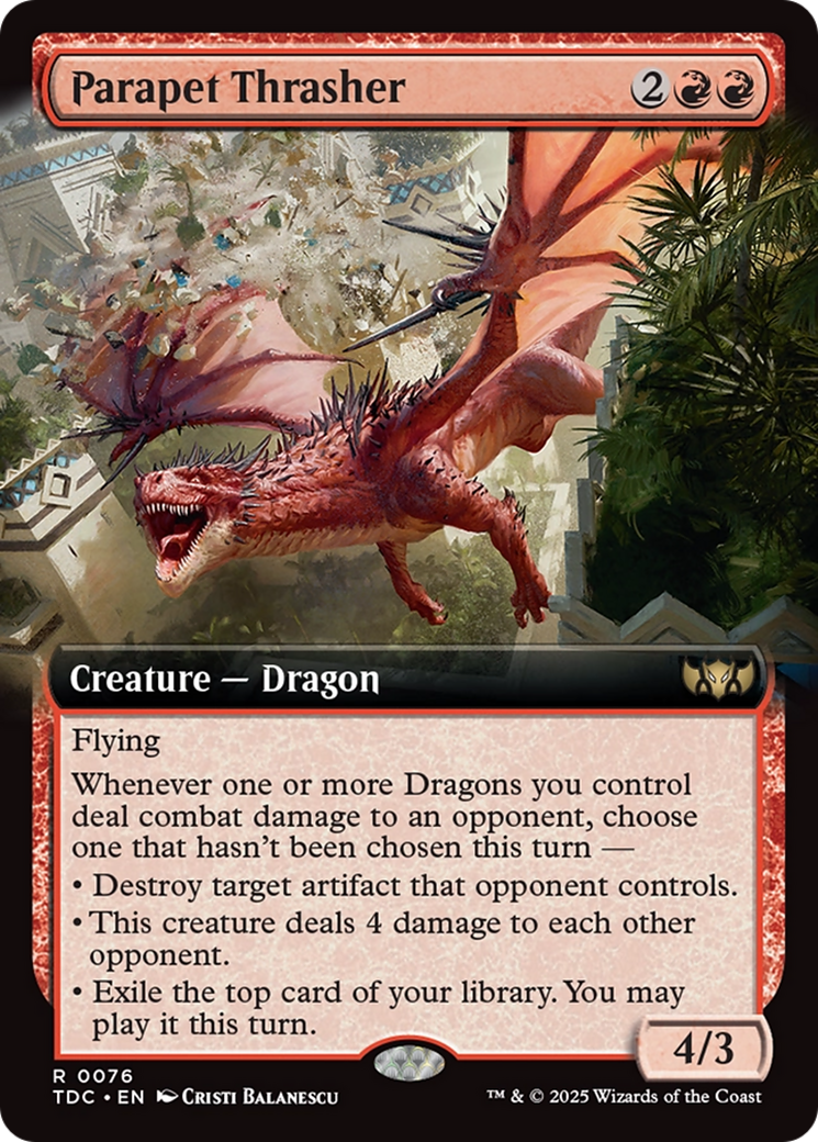 Parapet Thrasher (Extended Art) [Tarkir: Dragonstorm Commander] | Devastation Store