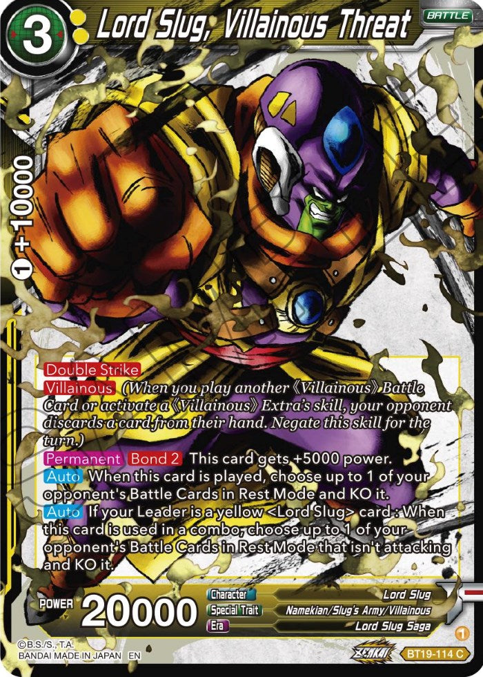 Lord Slug, Villainous Threat (BT19-114) [Fighter's Ambition] | Devastation Store