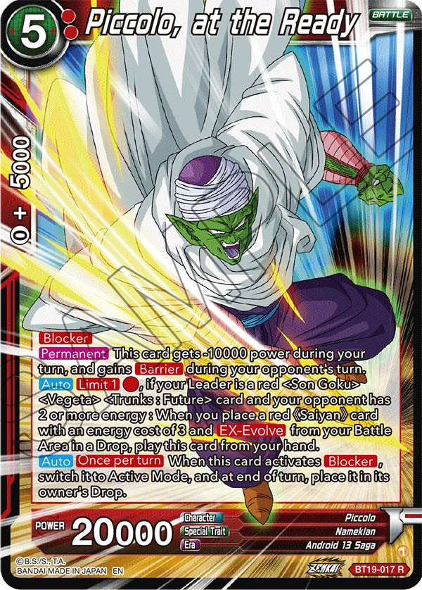 Piccolo, at the Ready (BT19-017) [Fighter's Ambition] | Devastation Store