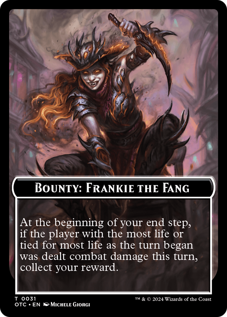Bounty: Frankie the Fang // Bounty Rules Double-Sided Token [Outlaws of Thunder Junction Commander Tokens] | Devastation Store