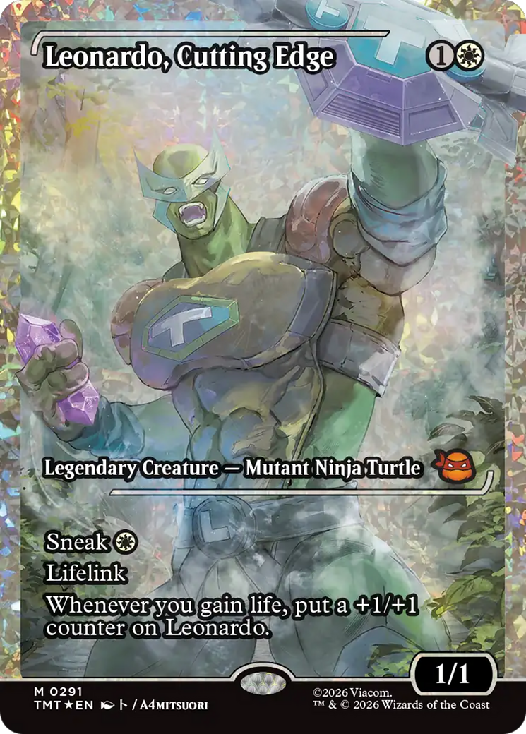 Leonardo, Cutting Edge (Showcase) (Fracture Foil) [Teenage Mutant Ninja Turtles] | Devastation Store