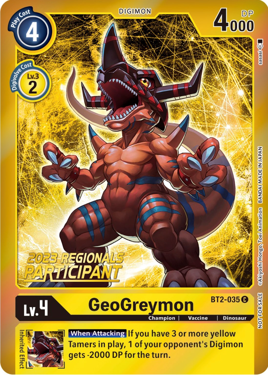 GeoGreymon [BT2-035] (2023 Regionals Participant) [Release Special Booster Promos] | Devastation Store