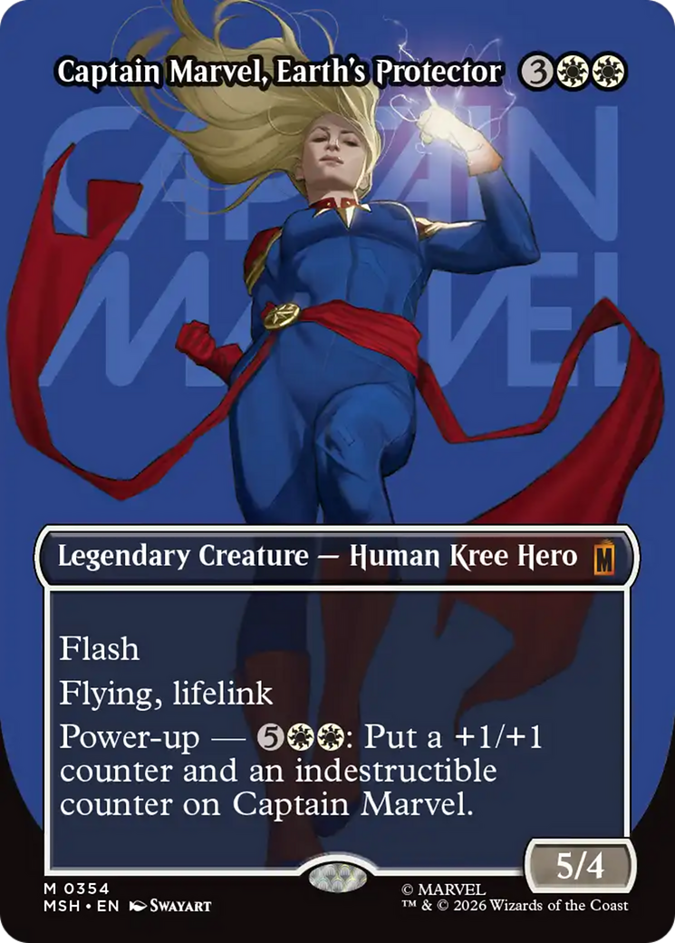 Captain Marvel, Earth's Protector (Borderless) (0354) [Marvel Super Heroes] | Devastation Store