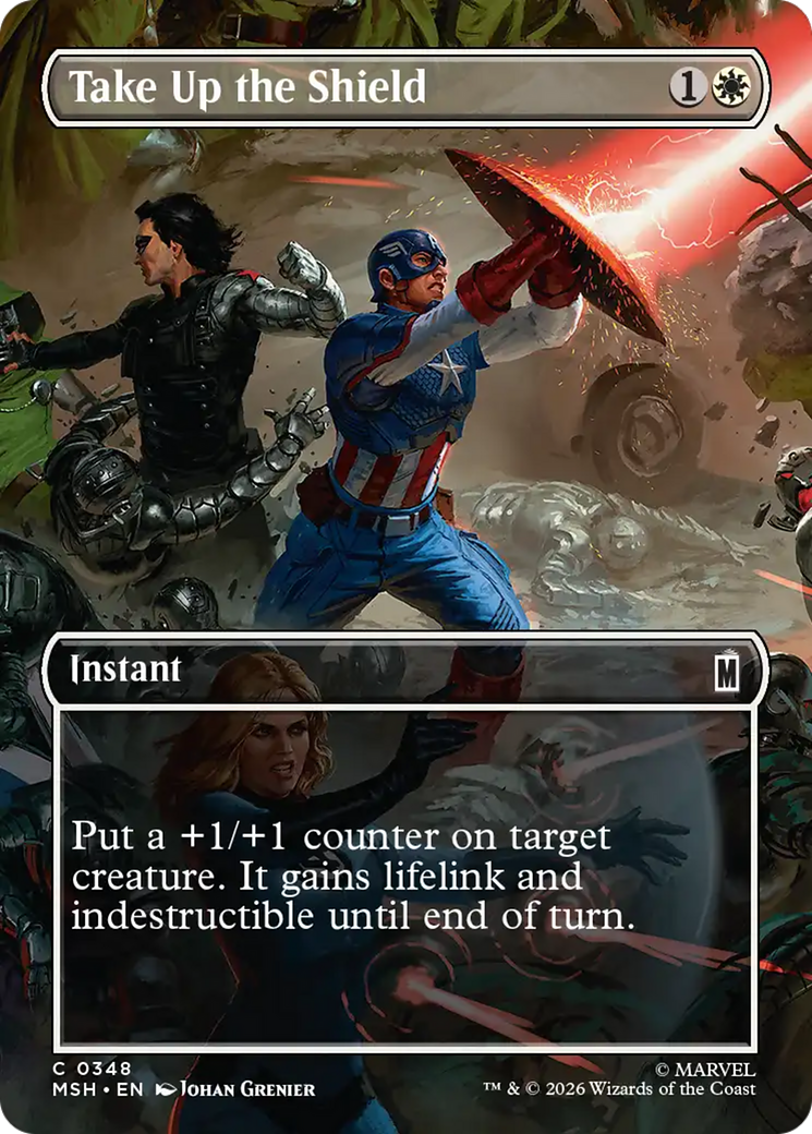 Take Up the Shield (Borderless) [Marvel Super Heroes] | Devastation Store