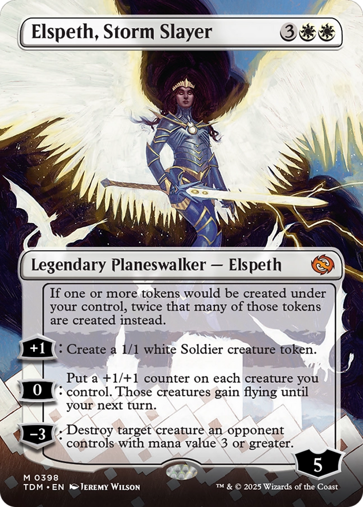 Elspeth, Storm Slayer (Borderless) [Tarkir: Dragonstorm] | Devastation Store