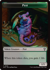 Saproling // Pest (0023) Double-Sided Token [Secrets of Strixhaven Commander Tokens] | Devastation Store
