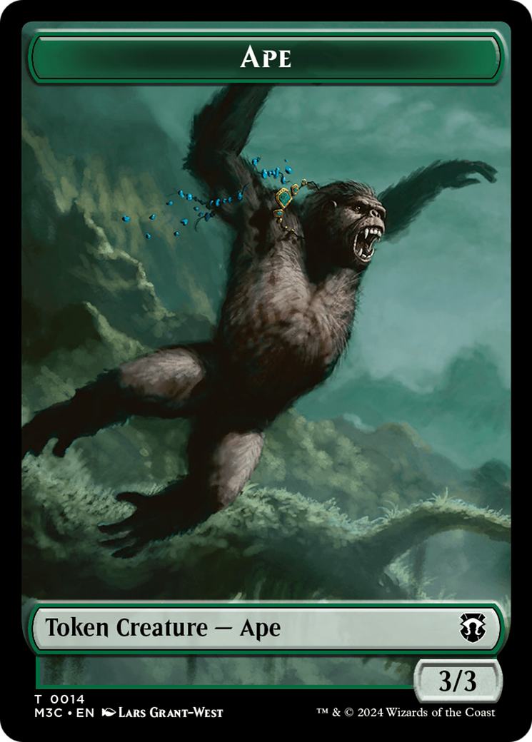 Ape (Ripple Foil) // Plant Double-Sided Token [Modern Horizons 3 Commander Tokens] | Devastation Store