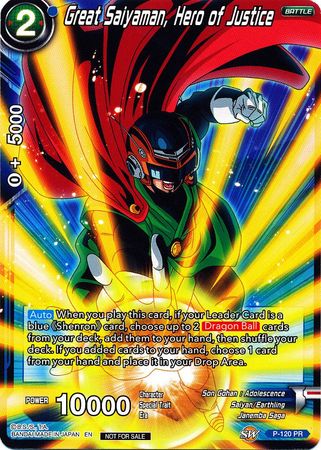 Great Saiyaman, Hero of Justice (Power Booster) (P-120) [Promotion Cards] | Devastation Store