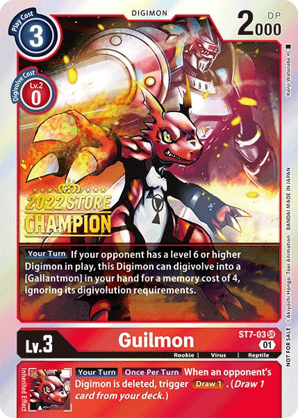 Guilmon [ST7-03] (2022 Store Champion) [Starter Deck: Gallantmon Promos] | Devastation Store