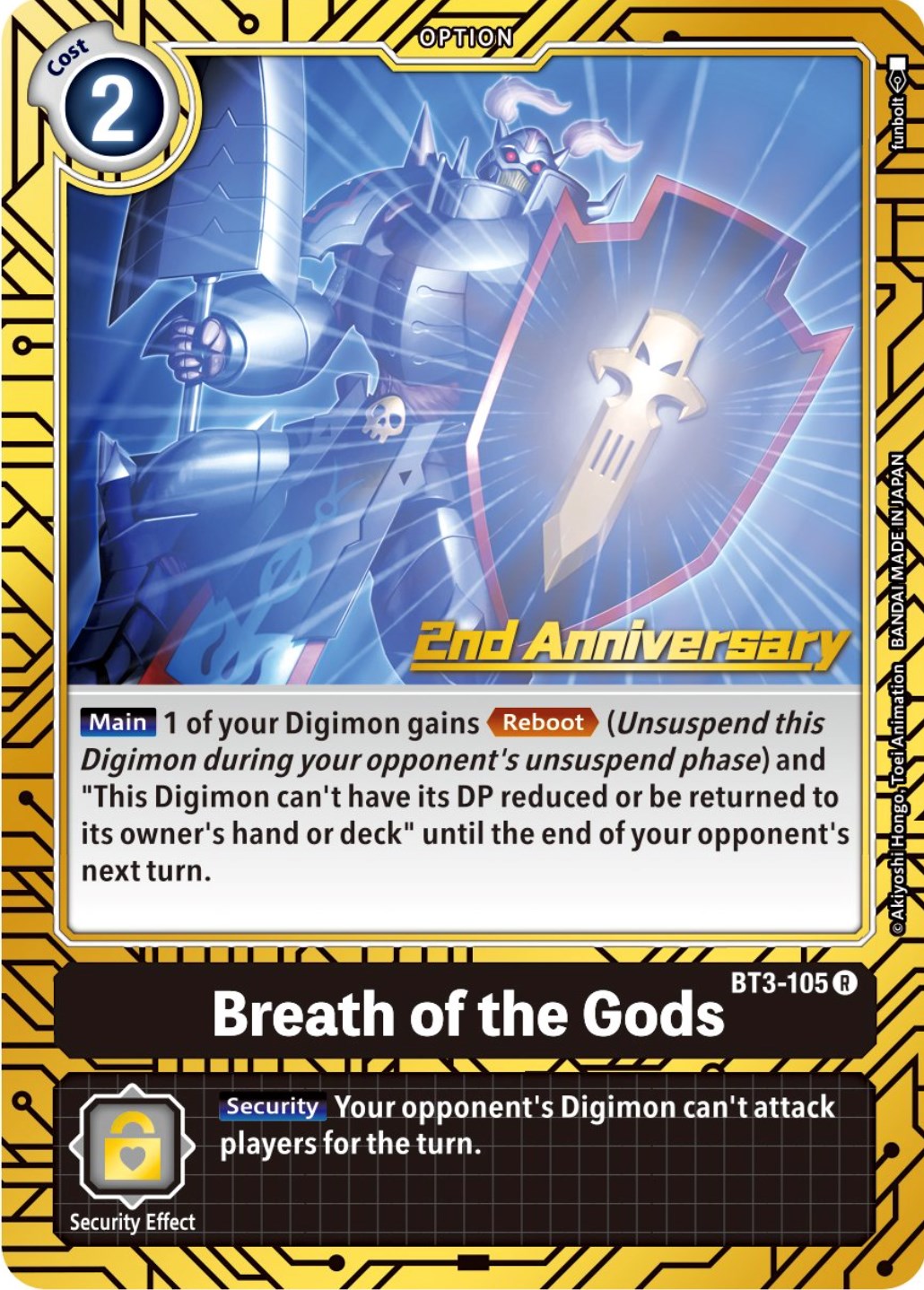 Breath of the Gods [BT3-105] (2nd Anniversary Card Set) [Release Special Booster Promos] | Devastation Store