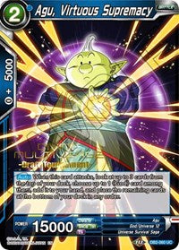 Agu, Virtuous Supremacy (Divine Multiverse Draft Tournament) (DB2-060) [Tournament Promotion Cards] | Devastation Store