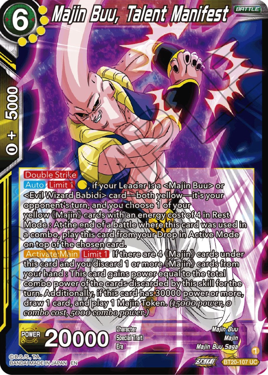 Majin Buu, Talent Manifest (BT20-107) [Power Absorbed] | Devastation Store