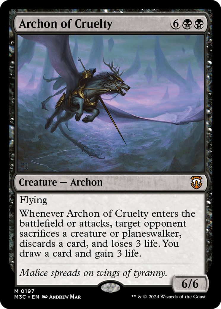 Archon of Cruelty (Ripple Foil) [Modern Horizons 3 Commander] | Devastation Store