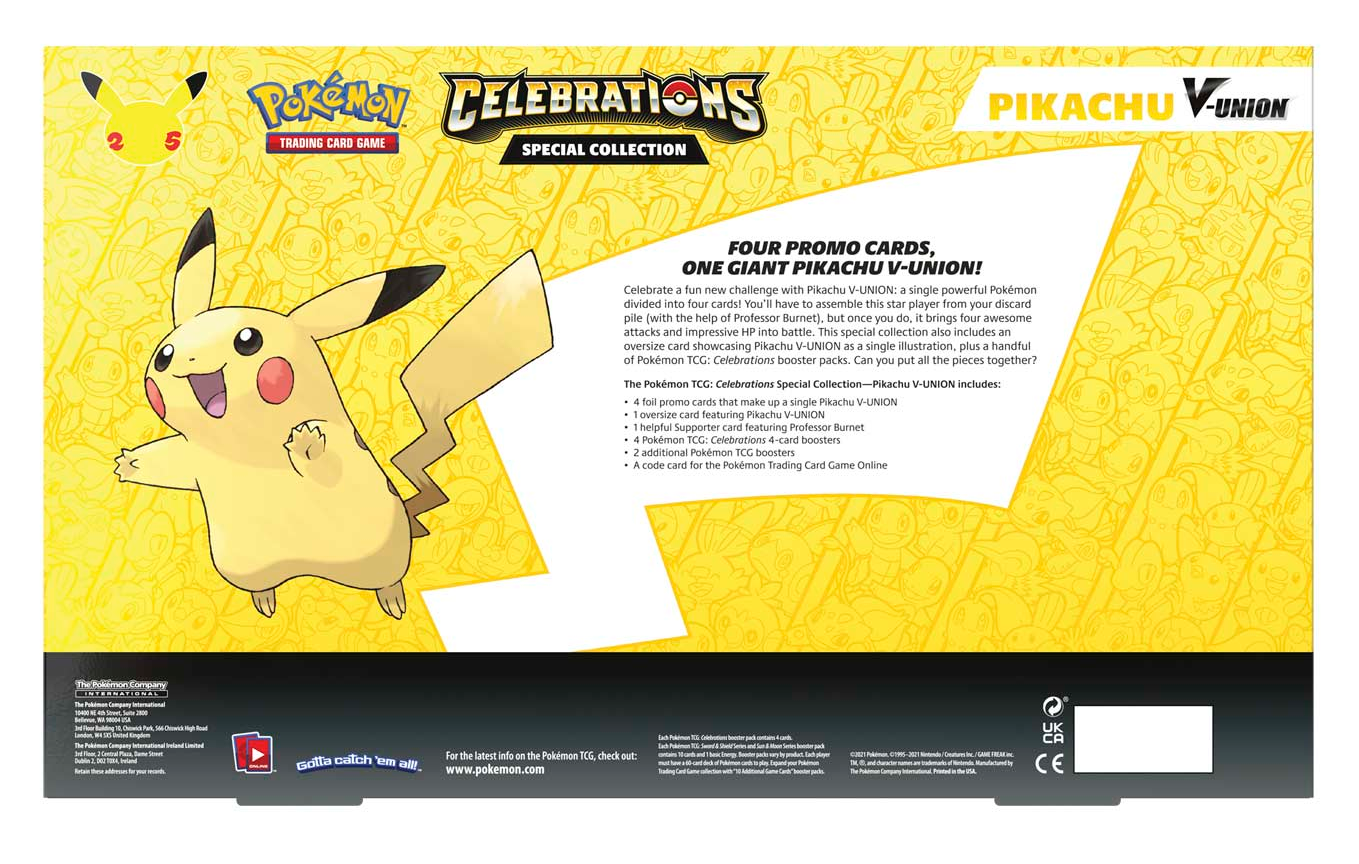 Celebrations: 25th Anniversary - Special Collection (Pikachu V-Union) | Devastation Store