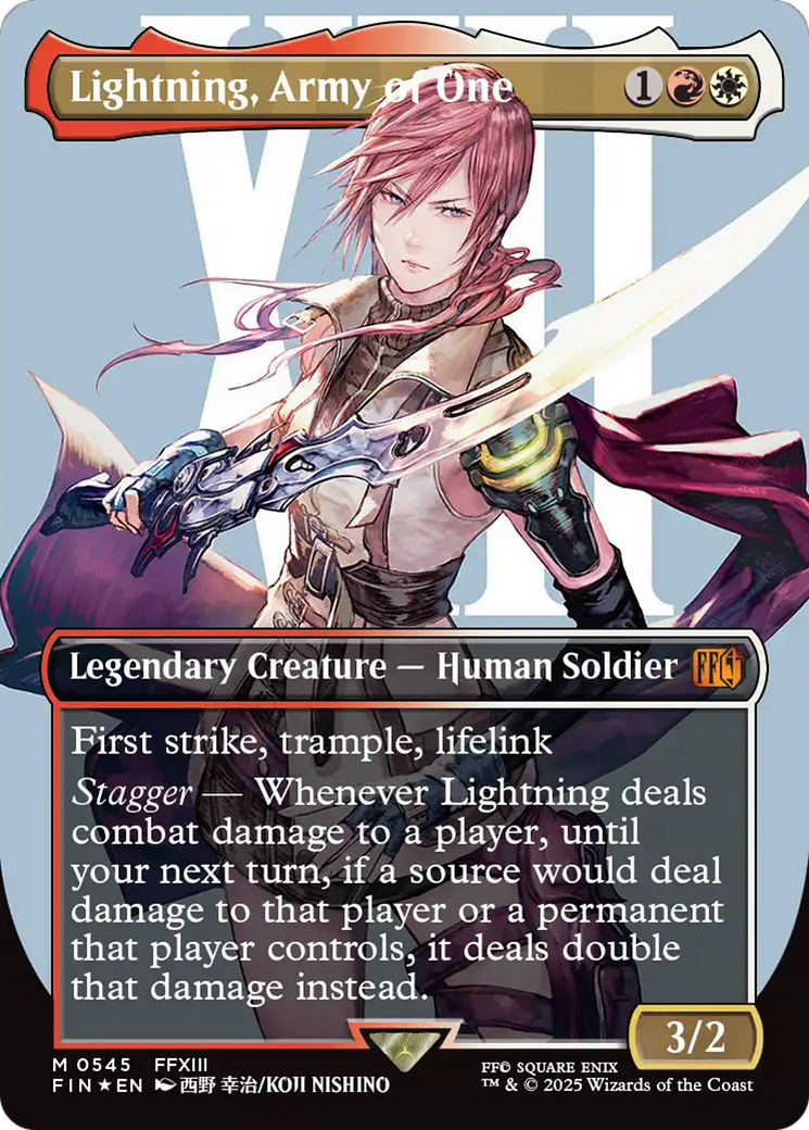 Lightning, Army of One (Borderless) (Surge Foil) [FINAL FANTASY] | Devastation Store