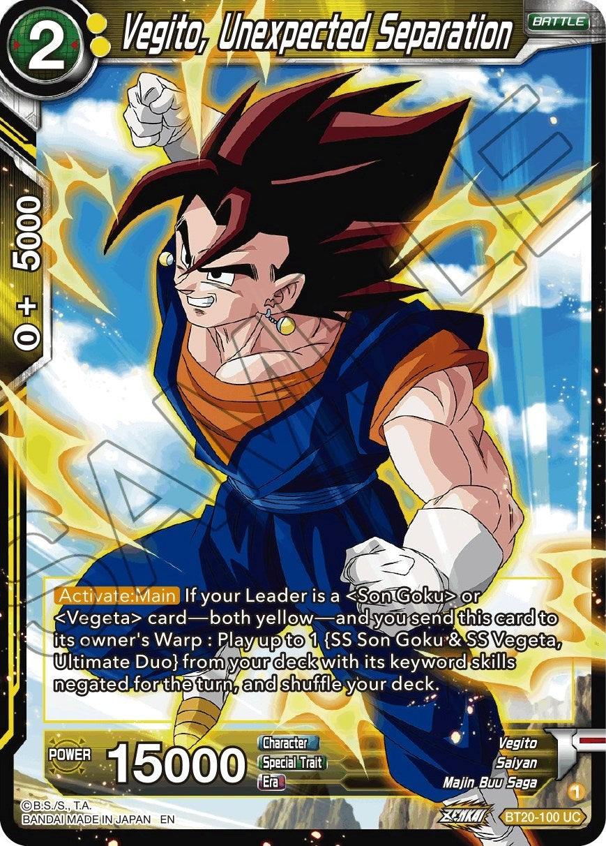 Vegito, Unexpected Separation (BT20-100) [Power Absorbed] | Devastation Store