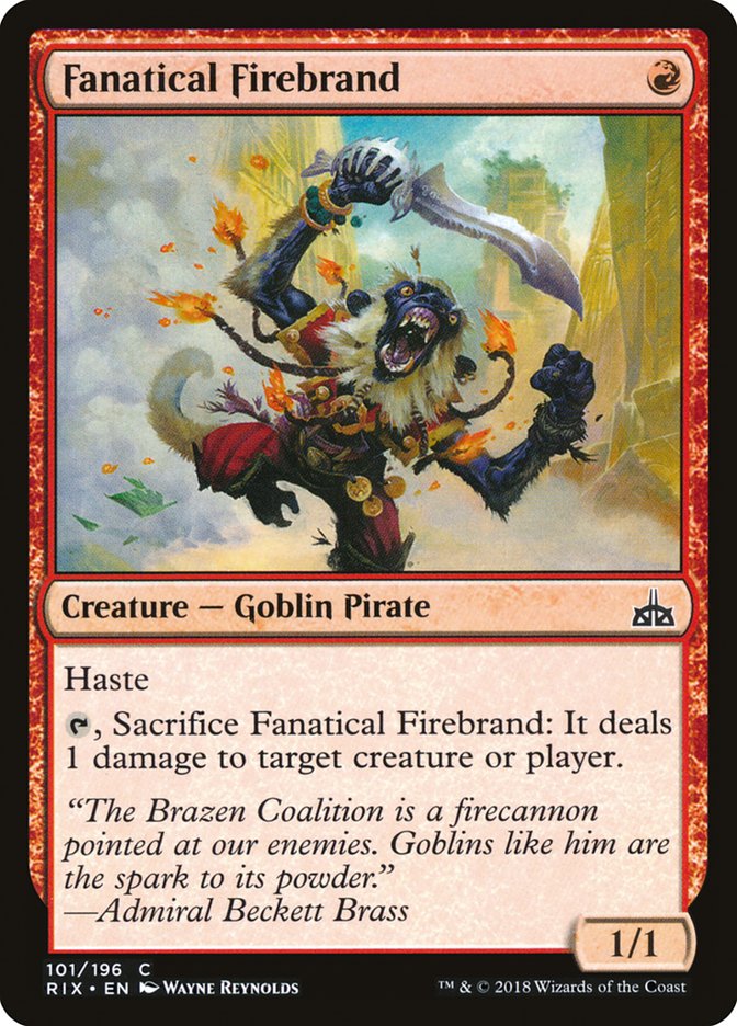 Fanatical Firebrand [Rivals of Ixalan] - Devastation Store | Devastation Store