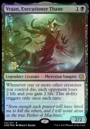 Vraan, Executioner Thane [Phyrexia: All Will Be One Prerelease Promos] | Devastation Store