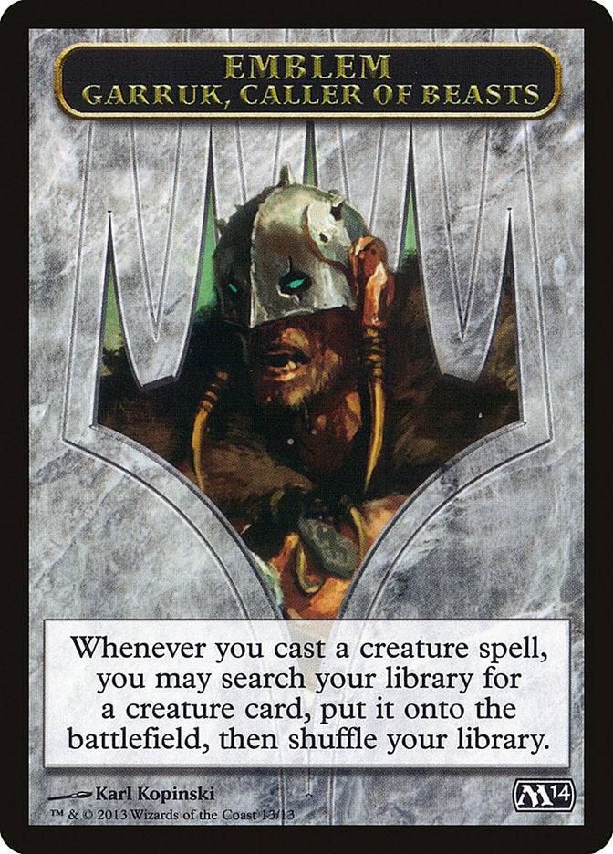 Garruk, Caller of Beasts Emblem [Magic 2014 Tokens] | Devastation Store