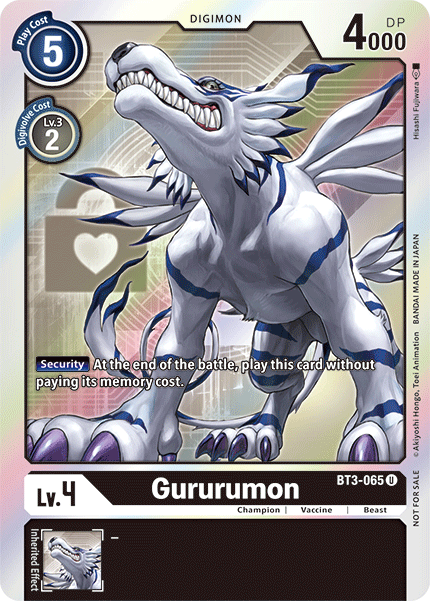 Gururumon [BT3-065] (Buy-A-Box Promo) [Release Special Booster Ver.1.5 Promos] | Devastation Store