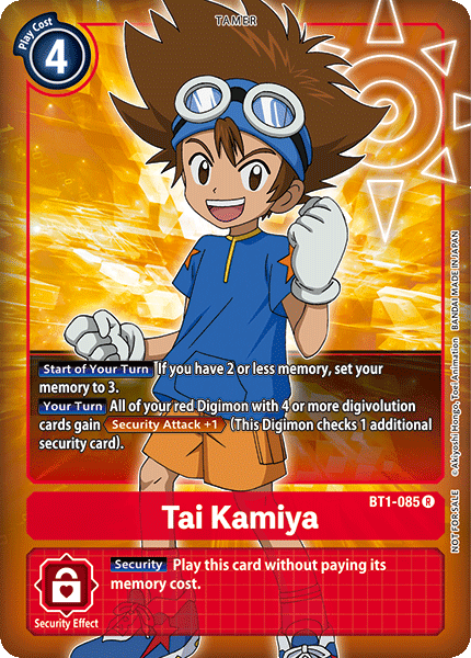 Tai Kamiya [BT1-085] (Buy-A-Box Promo) [Release Special Booster Ver.1.0 Promos] | Devastation Store