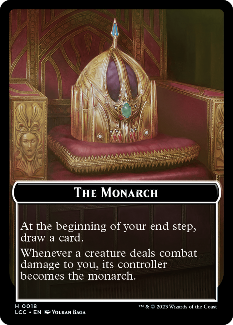 The Monarch // Dinosaur Double-Sided Token [The Lost Caverns of Ixalan Commander Tokens] | Devastation Store