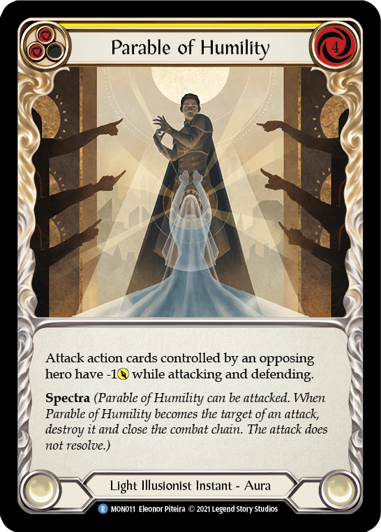 Parable of Humility (Rainbow Foil) [MON011-RF] 1st Edition Rainbow Foil - Devastation Store | Devastation Store