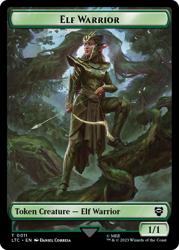 Elf Warrior // Treasure Double Sided Token [The Lord of the Rings: Tales of Middle-Earth Commander Tokens] | Devastation Store