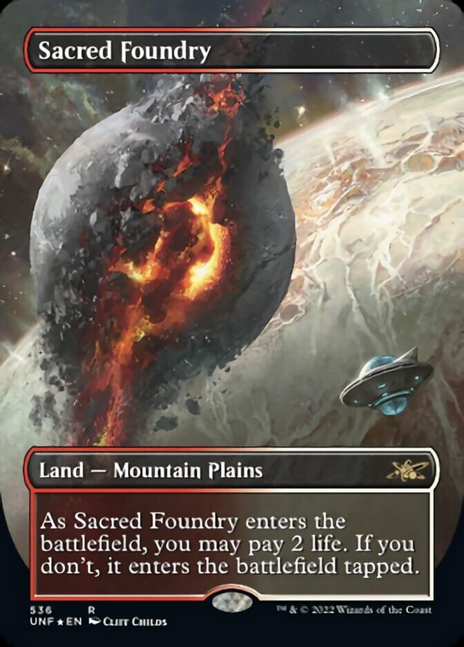 Sacred Foundry (Borderless) (Galaxy Foil) [Unfinity] | Devastation Store