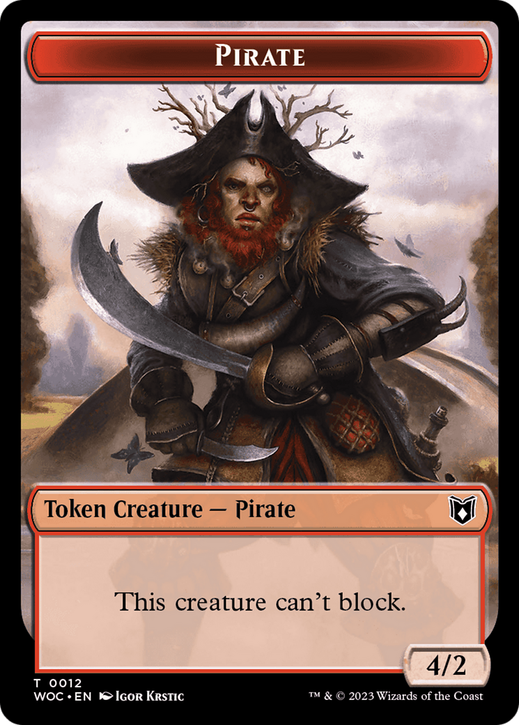 Pirate // Human Soldier Double-Sided Token [Wilds of Eldraine Commander Tokens] | Devastation Store