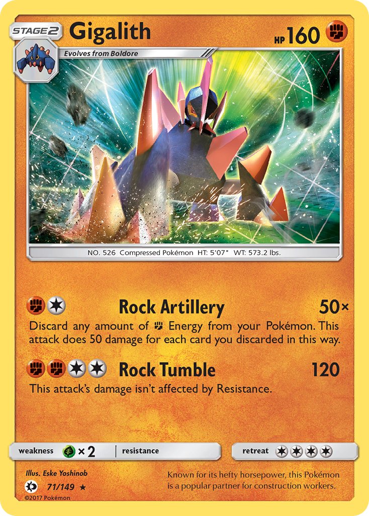 Gigalith (71/149) (Cosmos Holo) (Blister Exclusive) [Sun & Moon: Base Set] | Devastation Store