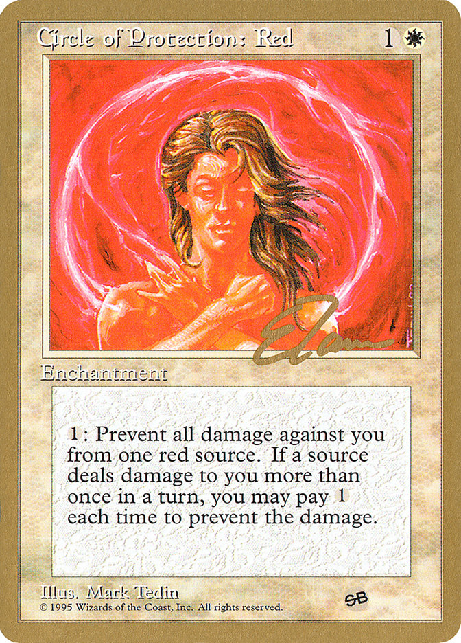 Circle of Protection: Red (Eric Tam) (SB) [Pro Tour Collector Set] | Devastation Store