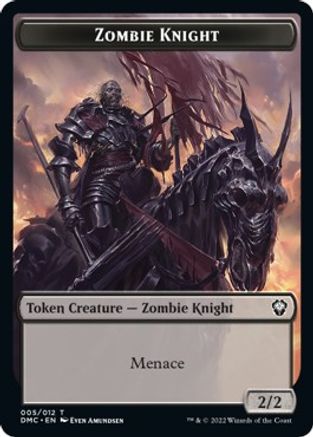 Zombie Knight // Warrior Double-sided Token [Dominaria United Commander Tokens] | Devastation Store