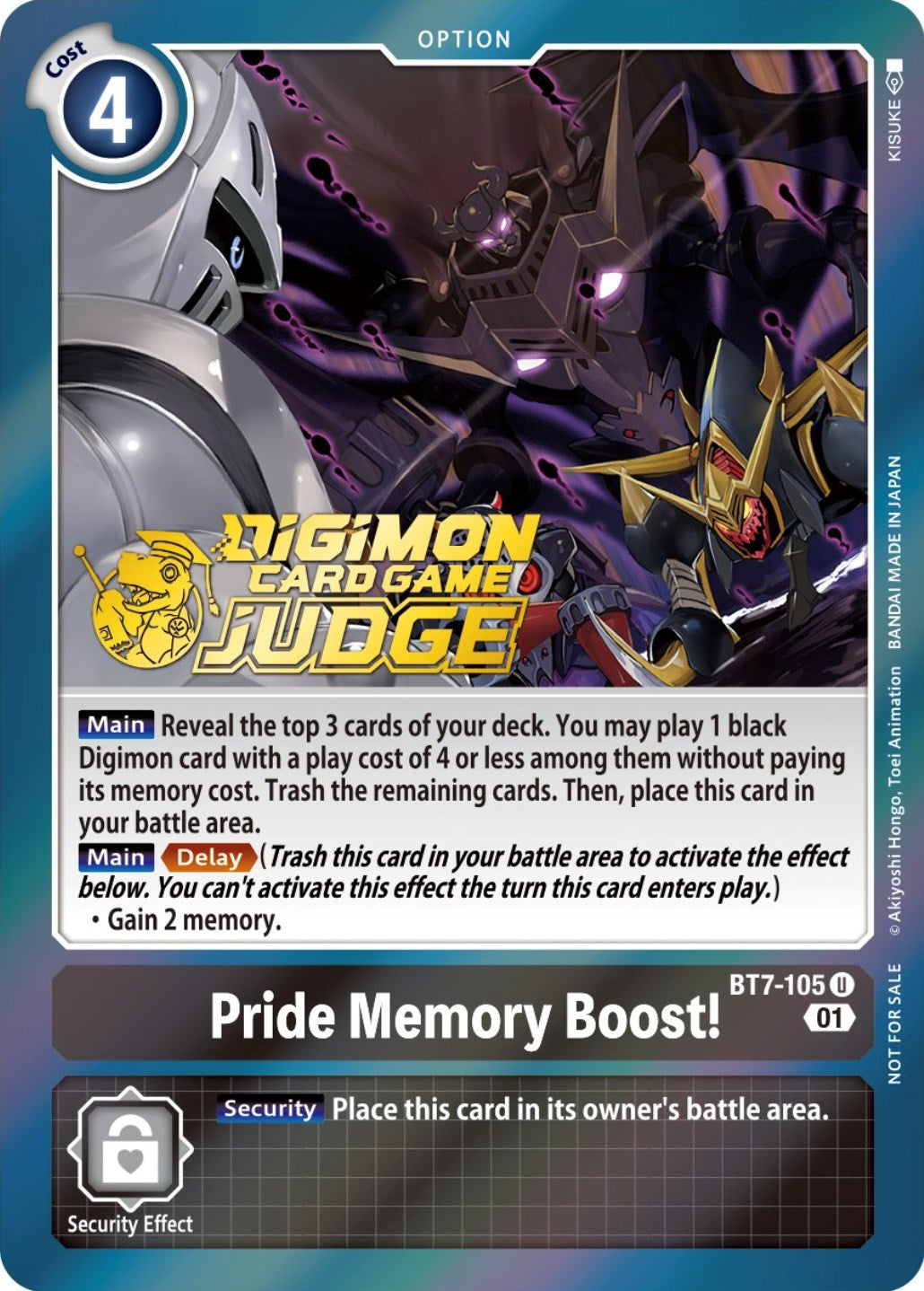 Pride Memory Boost! [BT7-105] (Judge Pack 3) [Next Adventure Promos] | Devastation Store