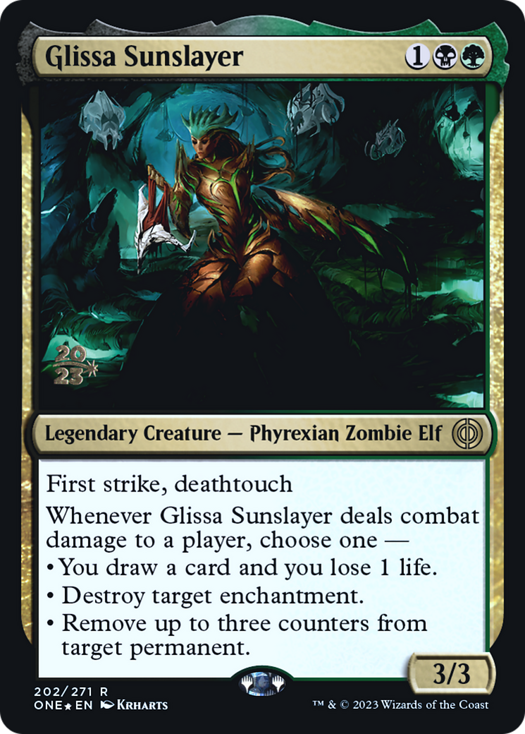 Glissa Sunslayer [Phyrexia: All Will Be One Prerelease Promos] | Devastation Store