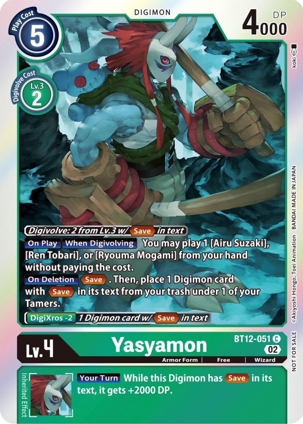 Yasyamon [BT12-051] (Box Topper) [Across Time] | Devastation Store