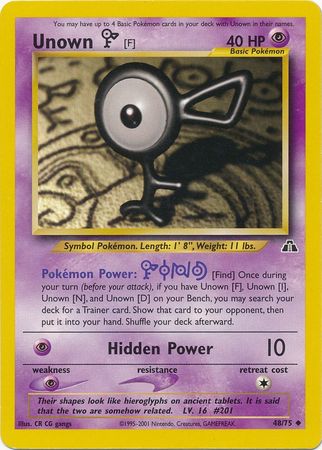 Unown [F] (48/75) [Neo Discovery Unlimited] | Devastation Store