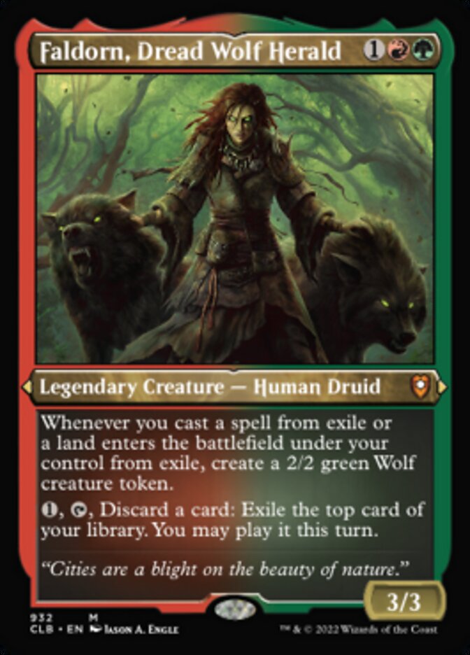 Faldorn, Dread Wolf Herald (Display Commander) (Foil Etched) [Commander Legends: Battle for Baldur's Gate] | Devastation Store