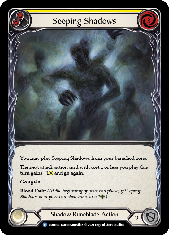 Seeping Shadows (Yellow) (Rainbow Foil) [MON166-RF] 1st Edition Rainbow Foil - Devastation Store | Devastation Store